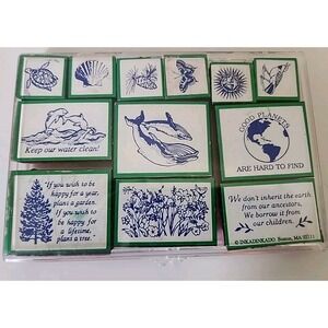 inkadinkado Ecology Stamp Set Cultural Survival Earth Day Nature Ocean Whale Sun